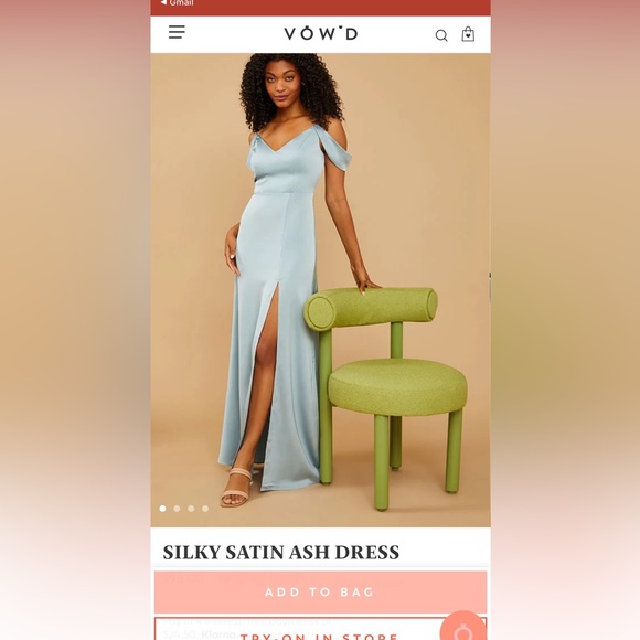 Silky Satin Ash Dress (color Fog) - Picture 1 of 5